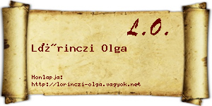 Lőrinczi Olga névjegykártya